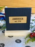 5" America Sign On Base