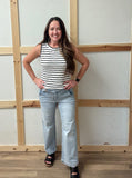 High Rise Wide Leg Crop With Belt
