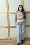 High Rise Wide Leg Crop With Belt