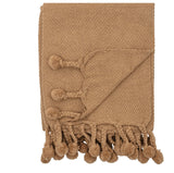 50"x60" Latte Throw with Braided Tassels
