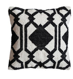 20x20 Woven Wool & Cotton Black & White Pillow