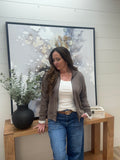 Brushed Crew Neck Long Sleeve Top With Binding