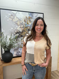 KNIT COLOR BLOCK TOP