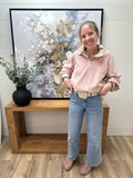 BUTTON DOWN COLLAR LONG SLEEVE TOP