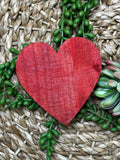 4" Double Sided Red Wood Heart