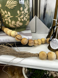 54" Oversized Natural Beads with Tassles