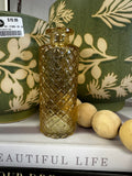 5" Vintage Glass Bottle with Diamond Pattern