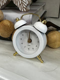 White & Gold Mini Alarm Clock