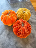 4” Orange /Mustard Medium Velvet Pumpkin