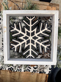 Black and White Cutout Snowflake Frame