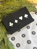 7"x4.5" Decorative Black Box with 2 Sets of cards & 6 Dice inside