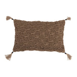 20"x12" Knit Jute Macrame Pillow with Tassels & Beads