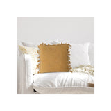 Mustard Pillow with Fringe