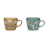 8 oz Hand Painted Stoneware Mug