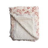 60"x50" Cotton Patterned Throw with Sherpa Back