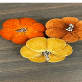 Warm Colored Mini Velvet Pumpkins